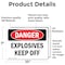 Signmission Explosives Keep Off Danger Sign, Vinyl Decal, 10in W x 7in L, 2PK OS-2PACK-DS-D-710-L-2338 - alternate 6